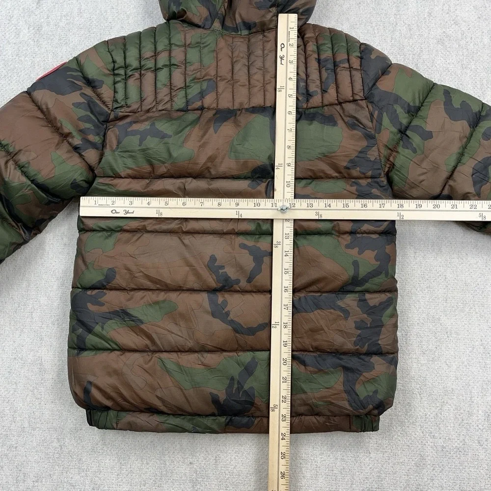 Air Jordan Puffer Jacket Boys Large Green Cano Full Zip Hooded Youth Jumpman‎ *
